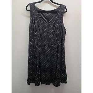 Torrid Dress Womens 14 Black White Sleeveless Polka Dot Lined